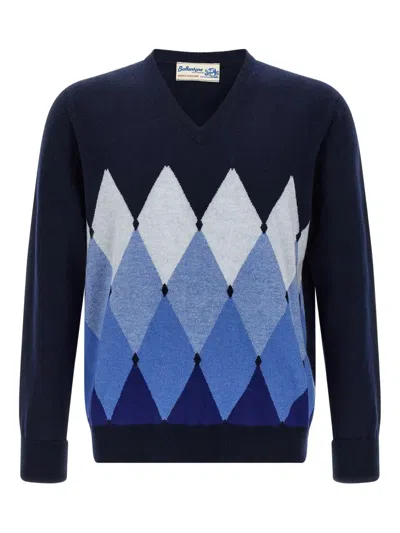 BALLANTYNE ARGYLE V-NECK CASHMERE SWEATER