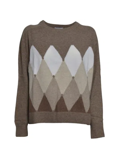 Ballantyne Argyle-intarsia Sweater In Brown