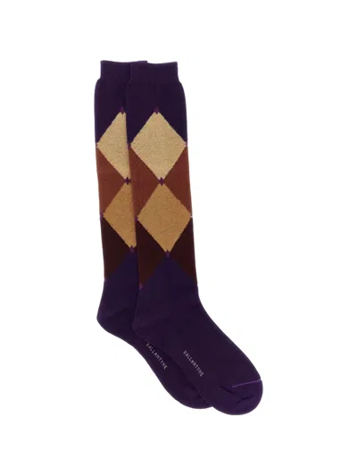 Ballantyne Argyle-knit Socks In Purple