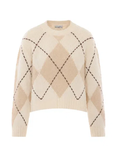 Ballantyne Argyle-knit Sweater In Neutral