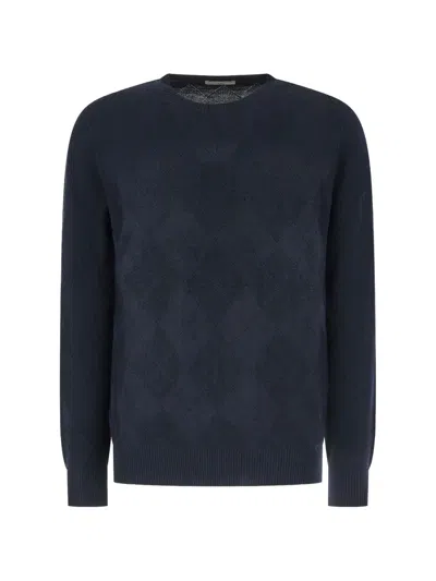 Ballantyne Argyle-knit Wool Sweater In Blue