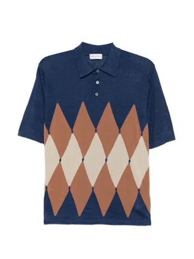 Ballantyne Argyle-pattern Polo Shirt In Animal Print