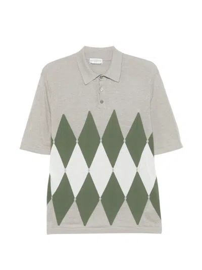 Ballantyne Argyle-pattern Polo Shirt In Neutral