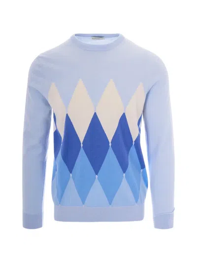 Ballantyne Argyle-pattern Sweater In Blue