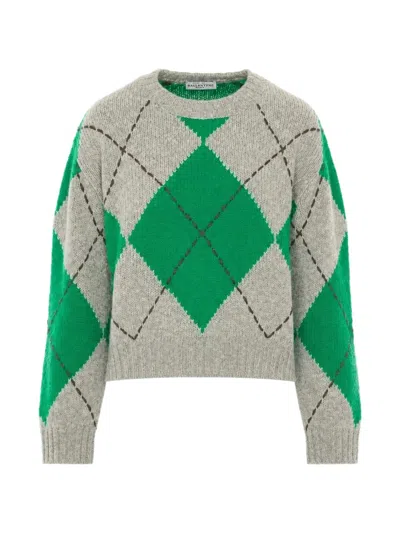 Ballantyne Argyle-pattern Sweater In Neutral