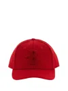 Ballantyne Baseball Cap With Monogram Patch In Red