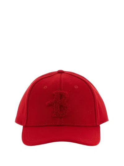 Ballantyne Baseball Cap With Monogram Patch In Red