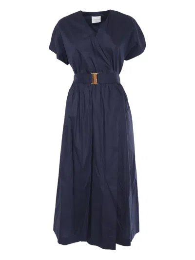 Ballantyne Wrap Dress With Cinched Waist In Blue