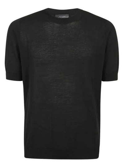 BALLANTYNE BALLANTYNE BLACK COTTON T-SHIRT