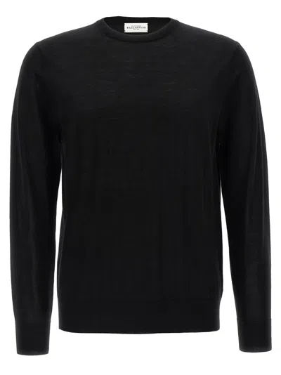 BALLANTYNE BLACK CREW NECK SWEATER