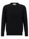 Ballantyne Cashmere Crewneck Sweater With Ribbed Cuffs In Black