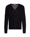 Ballantyne Cardigan In Lana Nero In Black