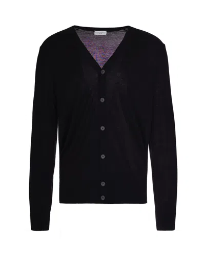 BALLANTYNE BLACK WOOL CARDIGAN