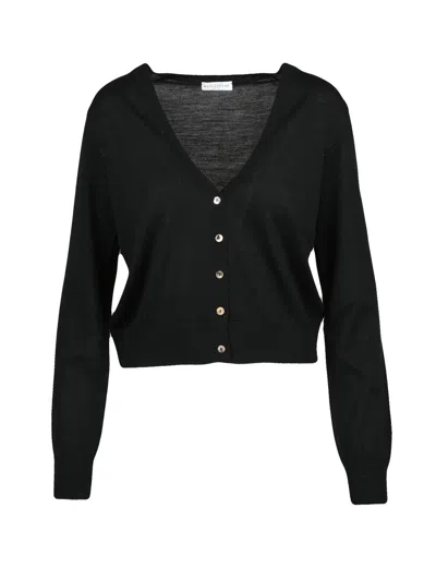 Ballantyne Black Wool Short Cardigan