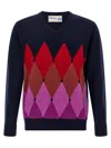 Ballantyne Argyle Pattern Sweater Sweaters And Cardigans Blue In Blue