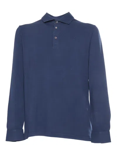 Ballantyne Blue Long-sleeved Polo In Black