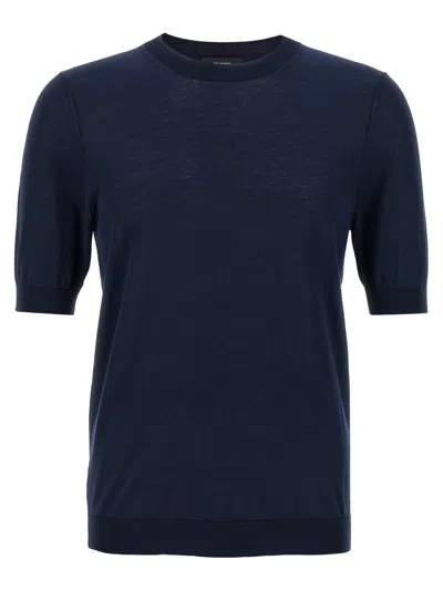 BALLANTYNE BLUE R NECK SWEATER