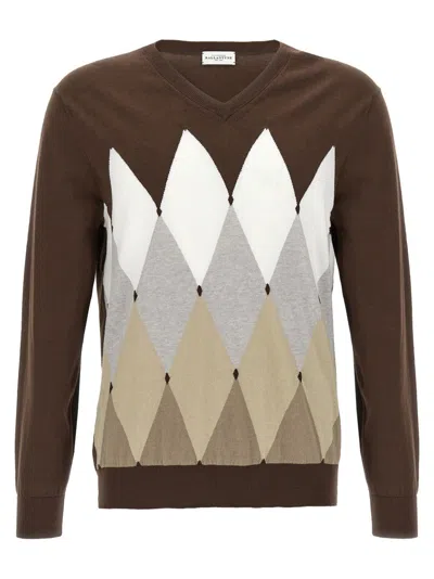 BALLANTYNE BROWN ARGYLE SWEATER