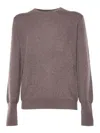 Ballantyne Brown Cashmere Pullover With Round Neckline In Brown