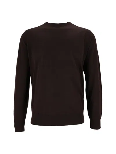 Ballantyne Brown Wool Round-neck Sweater In Black