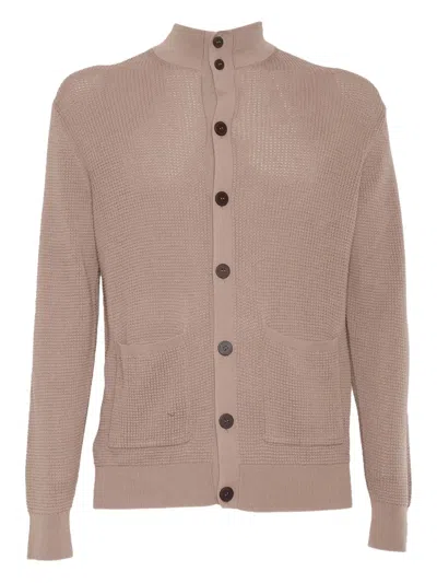 BALLANTYNE BUTTON-FASTENING WAFFLE-KNIT CARDIGAN