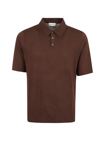 Ballantyne Button Polo Shirt In Brown