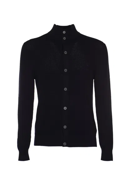 Ballantyne Buttoned Cardigan In Black