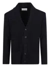 Ballantyne Buttoned Shawl-collar Cardigan In Blue