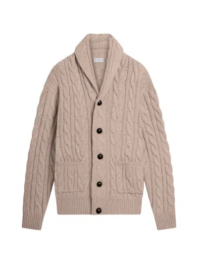 Ballantyne Cable-knit Wool Cardigan In Neutrals