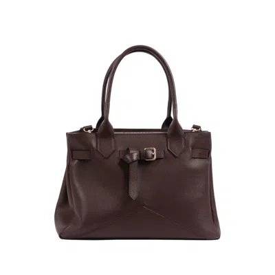 Ballantyne Calf Leather With Buckle Detail Tote Bag In Brown