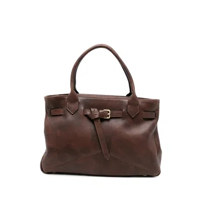 Ballantyne Calfskin Leather Tote Bag In Brown