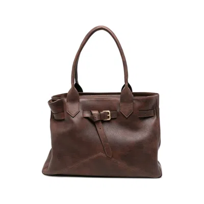 Ballantyne Calfskin Leather Tote Bag In Brown