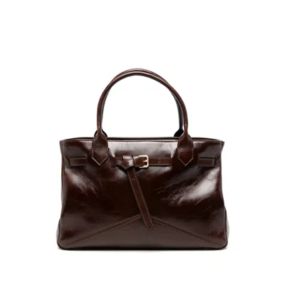 Ballantyne Calfskin Leather Tote Bag In Brown