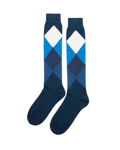 Ballantyne Calze Lunghe Fantasia Dark Blu Diamond In Multi