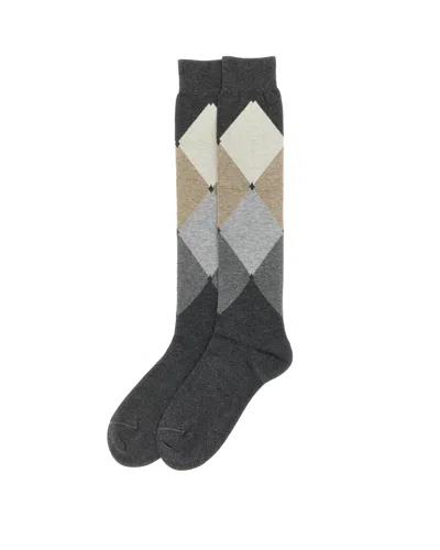 Ballantyne Calze Lunghe Fantasia Rombi Grey Diamond In Yellow