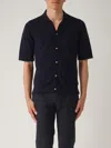 Ballantyne Camicia M/c Cotone Tricot Shirt In Blue