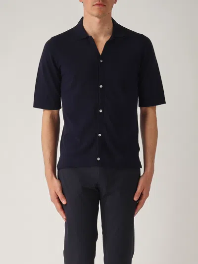 Ballantyne Camicia M/c Cotone Tricot Shirt In Blue