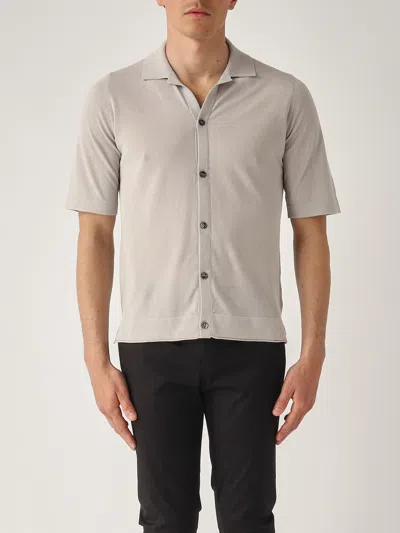 Ballantyne Camicia M/c Cotone Tricot Shirt In Gray