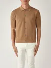Ballantyne Camicia M/c Punto Riso A Coste Ribs Shirt In Brown