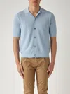 Ballantyne Camicia M/c Punto Riso A Coste Ribs Shirt In Blue