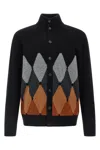 Ballantyne Cardigan Argyle Sweaters And Cardigans Black In Animal Print
