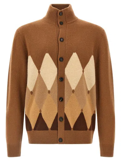 Ballantyne Cardigan Argyle Sweaters And Cardigans Brown