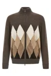 Ballantyne Cardigan Argyle Sweaters And Cardigans Brown In Brown