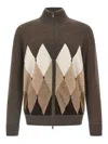 Ballantyne Cardigan Argyle Sweaters And Cardigans Brown In Brown