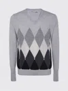 Ballantyne V Neck Pullover In Gray