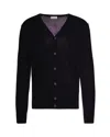 Ballantyne Cardigan In Lana Nero In Black