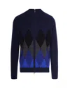Ballantyne Cardigan Con Fantasia Rombi Blu In Blue