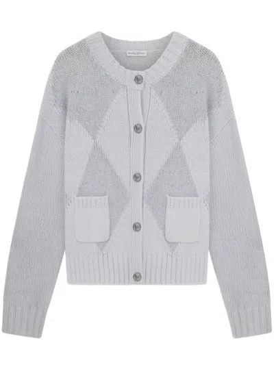 Ballantyne Argyle-knit Button-up Cardigan In Gray