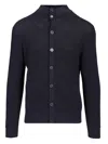 Ballantyne Rice Stitch Cotton Cardigan Knitwear Blue In Blue