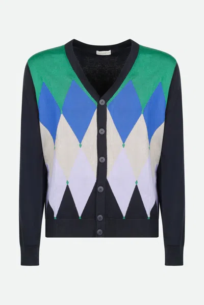 Ballantyne Cardigan Rombi Blu